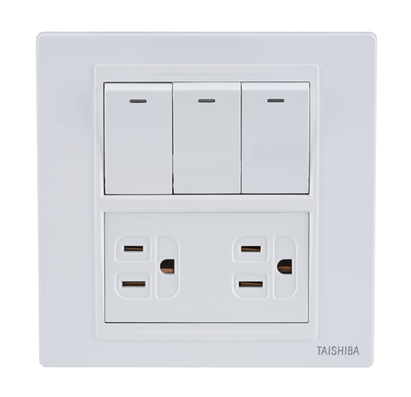 Trio Switches one modular With Sockets set