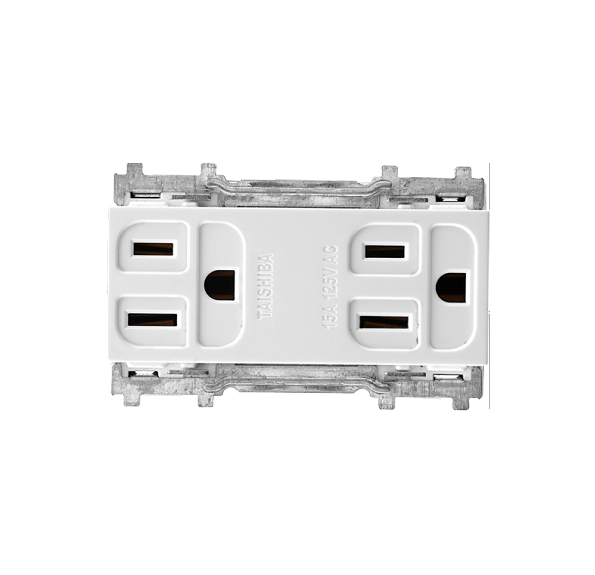 Grounding duplex universal receptacle